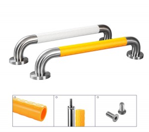 Luxurious Nylon bathroom grab bar with stainless steel elbow