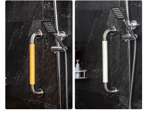 Luxurious Nylon bathroom grab bar with stainless steel elbow