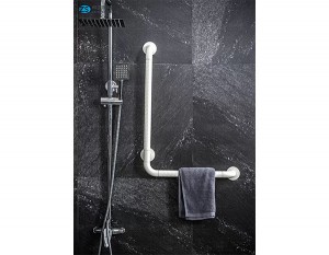 L-shape Nylong Tube Bathroom Grab Bar for Shower