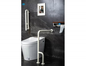 Anti slip bathroom grab bar with nylon surface and stainless steel tube