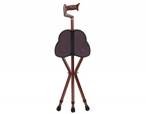 Adjustable Folding Cane Seat with three feet for heavy duty bearing