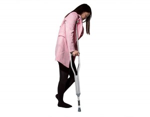 Foldable Walking Crutch with Underarm Pad, Handgrip and Spring