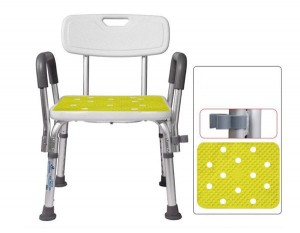 Portable adjustable plastic shower bench bathroom chair for disabled