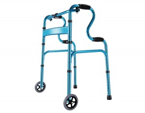 Aluminum Manual Walker with wheel for disabled 8216