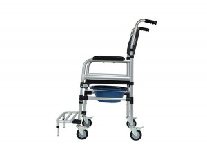 Movable aluminium structure wheelchair commode chair for disabled people