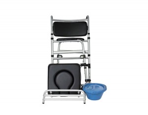 Movable aluminium structure wheelchair commode chair for disabled people