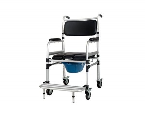 Movable aluminium structure wheelchair commode chair for disabled people