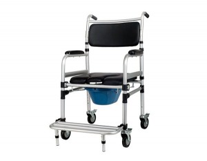 Movable aluminium structure wheelchair commode chair for disabled people