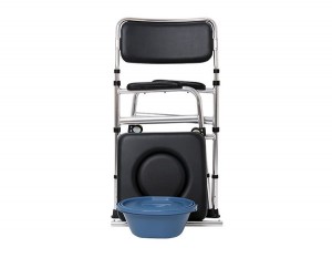 Luxury type PU seat muti-function commode chair shower seat