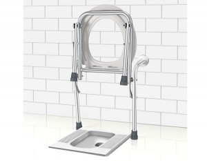 Wall mounted Fold-able aluminium commode chair shower chair for disabled