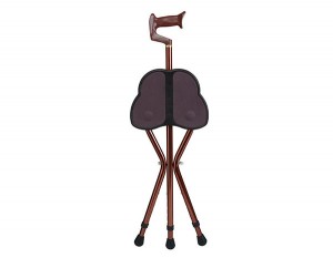 Adjustable Folding Cane Seat with three feet for heavy duty bearing