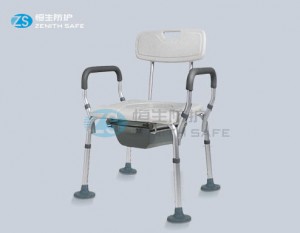 Wholesale Padded Toilet Seat Raiser Suppliers –  Adjustable aluminum shower chair with handrail and backrest  – ZS