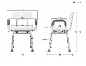 Comfortable Aluminum 360 degree swivel shower chair For the Elderly