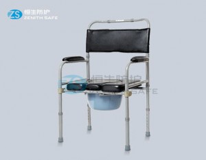 Foldable carbon steel commode chair for disabled people